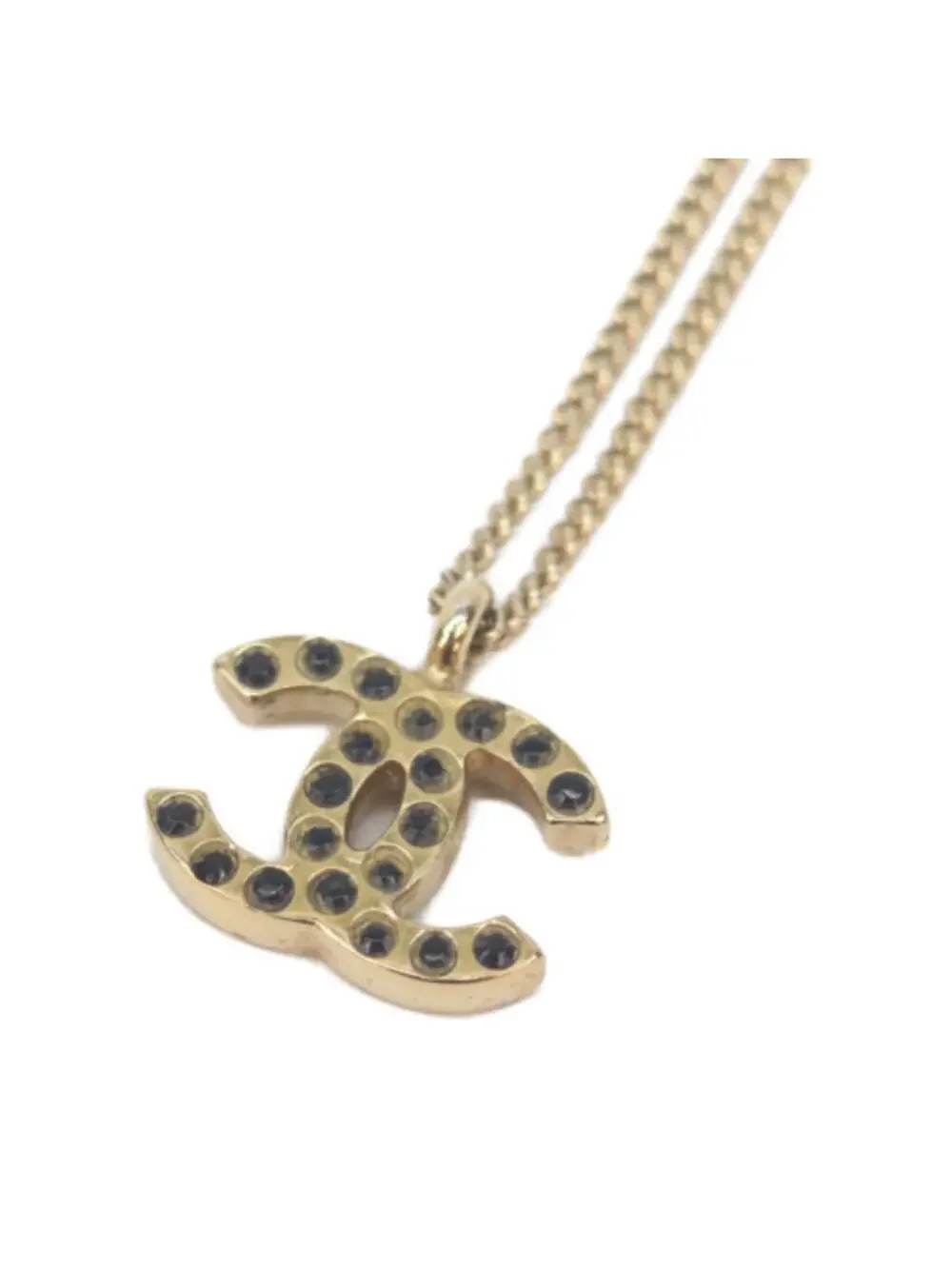 Chanel Cc Logo Pendant Necklace Gold- #288070C73B